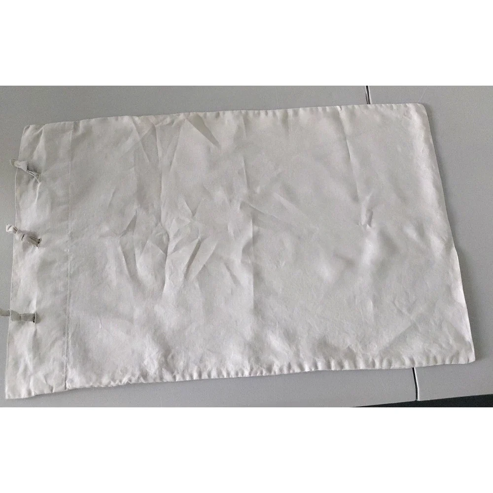 IKEA Linen Pillow Shams QUEEN Set of 2 Khaki Beige Knot Tie Detail Luxury Chic